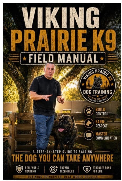 Viking Prairie K9 Field Manual cover featuring Robert with a Cane Corso